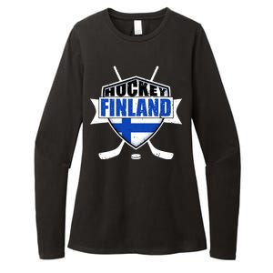 Finland Hockey Team Shield Womens CVC Long Sleeve Shirt