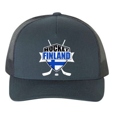 Finland Hockey Team Shield Yupoong Adult 5-Panel Trucker Hat