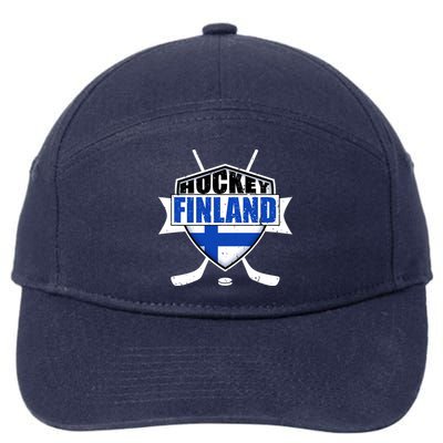 Finland Hockey Team Shield 7-Panel Snapback Hat