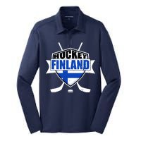 Finland Hockey Team Shield Silk Touch Performance Long Sleeve Polo