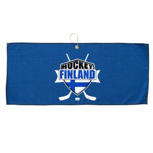 Finland Hockey Team Shield Large Microfiber Waffle Golf Towel