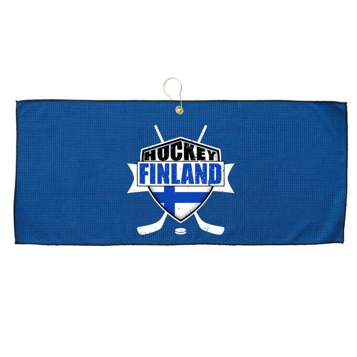 Finland Hockey Team Shield Large Microfiber Waffle Golf Towel