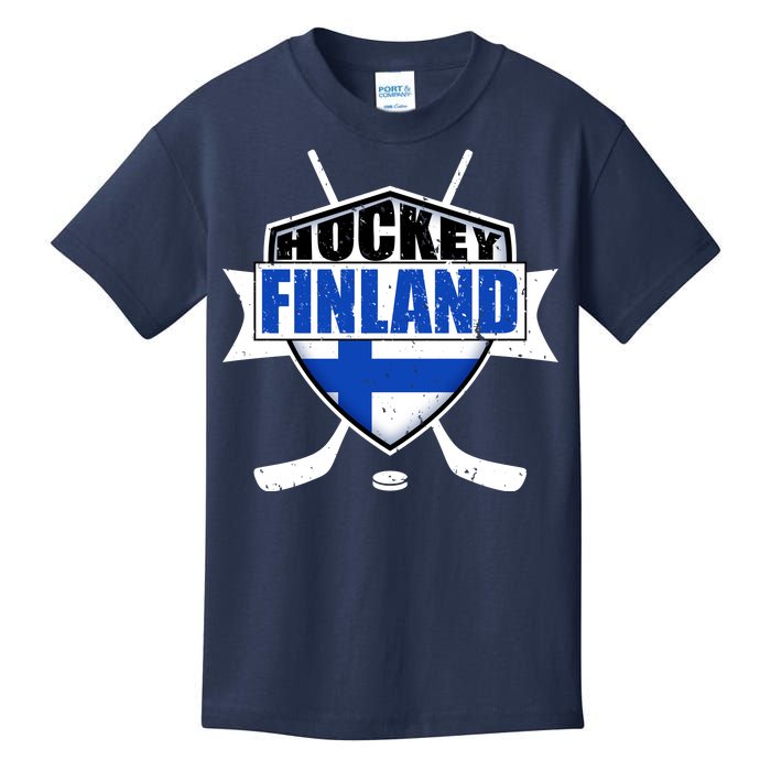 Finland Hockey Team Shield Kids T-Shirt