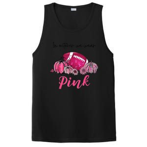 Football In October We Wear Pink Breast Cancer PosiCharge Competitor Tank