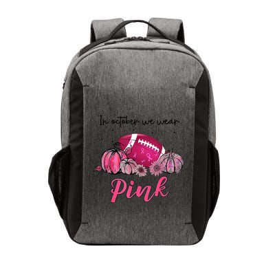 Football In October We Wear Pink Breast Cancer Vector Backpack
