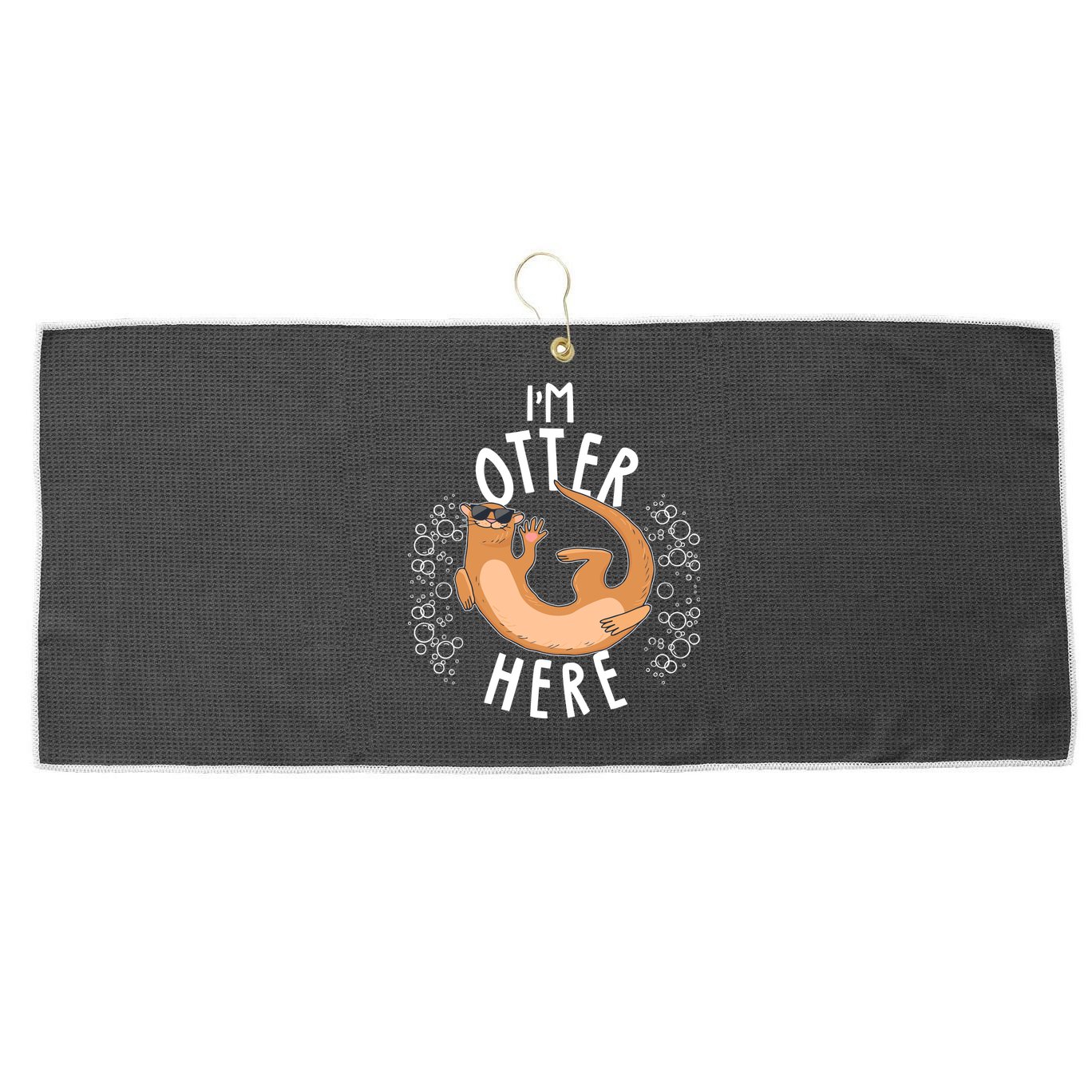 Funny I'm Otter Here Large Microfiber Waffle Golf Towel