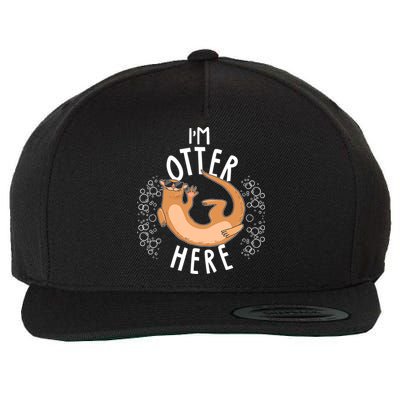 Funny I'm Otter Here Wool Snapback Cap