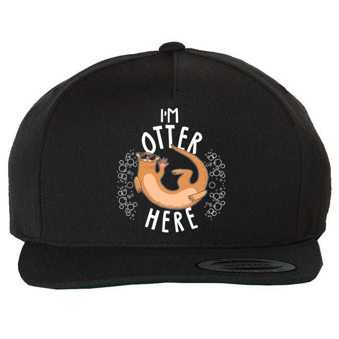 Funny I'm Otter Here Wool Snapback Cap