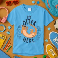 Funny I'm Otter Here Kids T-Shirt