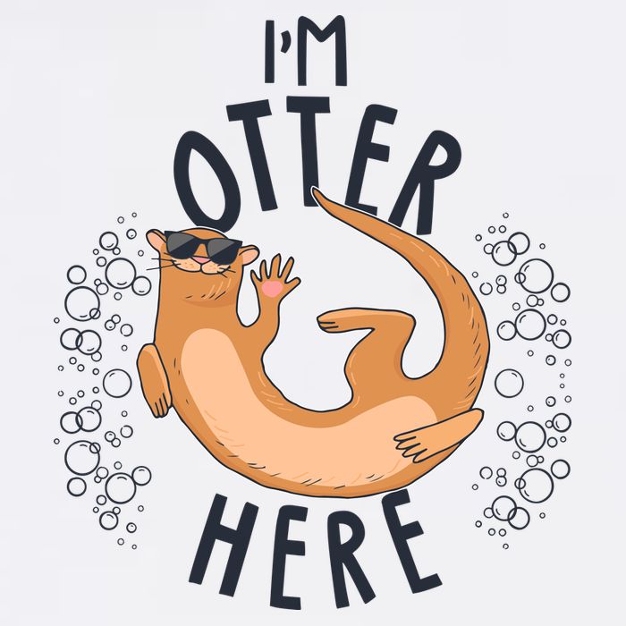 Funny I'm Otter Here Garment-Dyed Sweatshirt