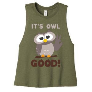 Funny Its Owl Good Birthday Gift For Owl Lovers Women's Racerback Cropped Tank