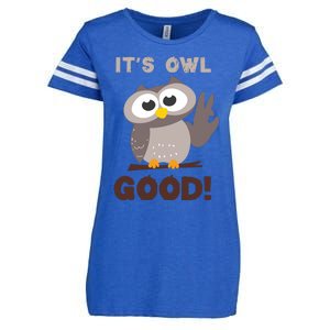 Funny Its Owl Good Birthday Gift For Owl Lovers Enza Ladies Jersey Football T-Shirt