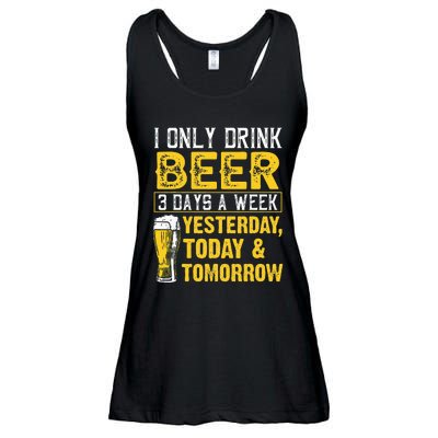 Funny I Only Drink Beer 3 Days A Week Drinker Humor Lovers Ladies Essential Flowy Tank