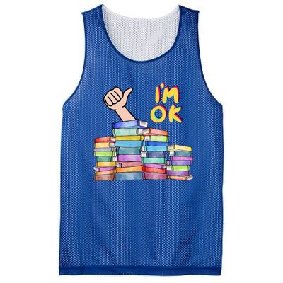 Funny I'm Ok Reading Books Nerd National Book Day Lover Cool Gift Mesh Reversible Basketball Jersey Tank