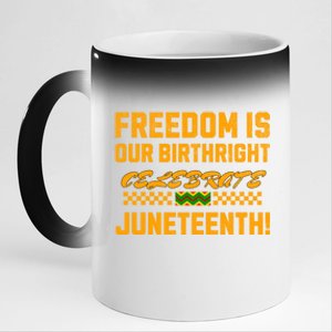 Freedom Is Our Birthright Celebrate Junenth! Gift 11oz Black Color Changing Mug