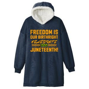 Freedom Is Our Birthright Celebrate Junenth! Gift Hooded Wearable Blanket