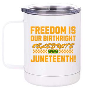 Freedom Is Our Birthright Celebrate Junenth! Gift 12 oz Stainless Steel Tumbler Cup