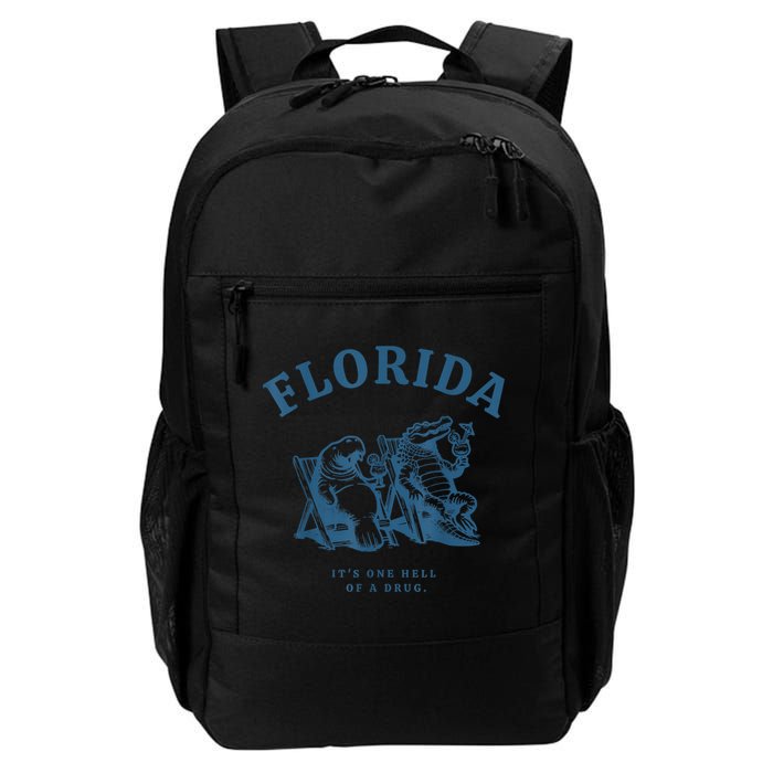 Florida ItS One Hell Of A Drug Funny Crocodile And Manatees Backpack