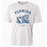 Florida ItS One Hell Of A Drug Funny Crocodile And Manatees Cooling Performance Crew T-Shirt