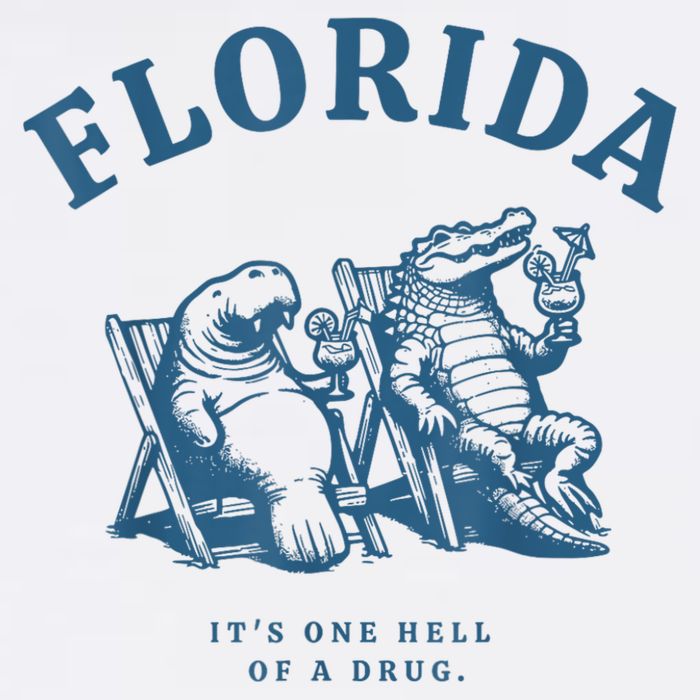 Florida ItS One Hell Of A Drug Funny Crocodile And Manatees Hoodie