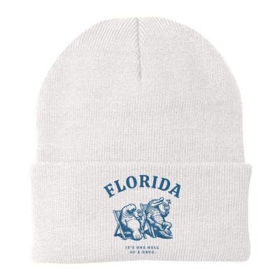 Florida ItS One Hell Of A Drug Funny Crocodile And Manatees Beanie