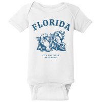 Florida ItS One Hell Of A Drug Funny Crocodile And Manatees Baby Bodysuit