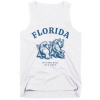 Florida ItS One Hell Of A Drug Funny Crocodile And Manatees Tank Top