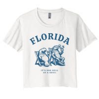 Florida ItS One Hell Of A Drug Funny Crocodile And Manatees Crop Top
