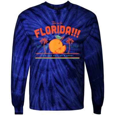 Florida ItS One Hell Of A Drug Funny Crocodile And Manatees Tie-Dye Long Sleeve Shirt