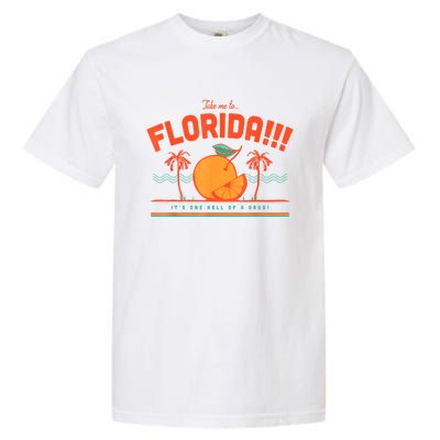 Florida ItS One Hell Of A Drug Funny Crocodile And Manatees Garment-Dyed Heavyweight T-Shirt