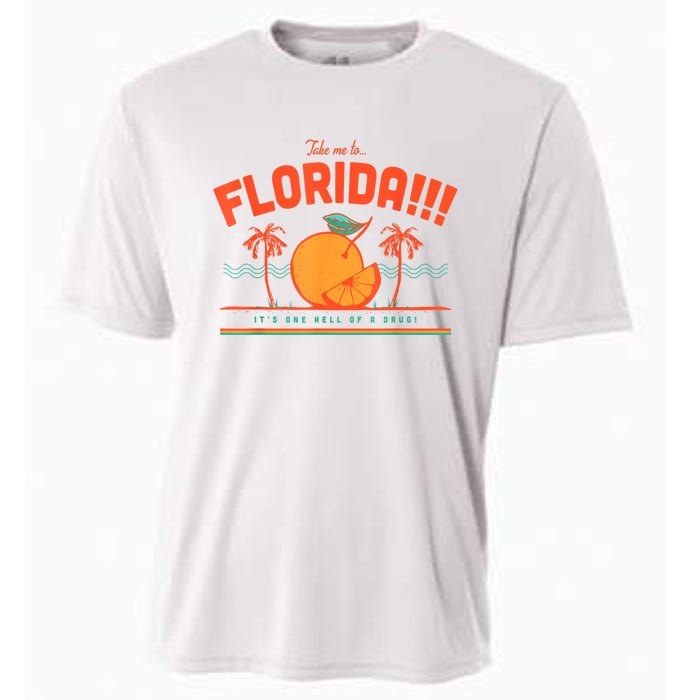 Florida ItS One Hell Of A Drug Funny Crocodile And Manatees Cooling Performance Crew T-Shirt