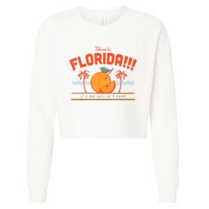 Florida ItS One Hell Of A Drug Funny Crocodile And Manatees Cropped Pullover Crew