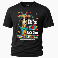 Funny ItS Ok To Be Different Autism Awareness Giraffe Cooling Performance Crew T-Shirt