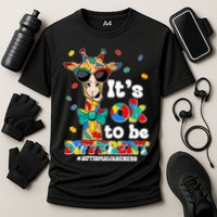 Funny ItS Ok To Be Different Autism Awareness Giraffe Cooling Performance Crew T-Shirt