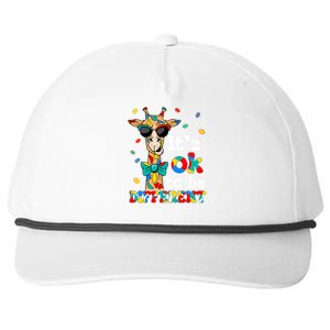 Funny ItS Ok To Be Different Autism Awareness Giraffe Snapback Five-Panel Rope Hat