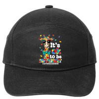 Funny ItS Ok To Be Different Autism Awareness Giraffe 7-Panel Snapback Hat