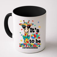 Funny ItS Ok To Be Different Autism Awareness Giraffe Mug