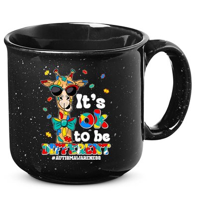 Funny ItS Ok To Be Different Autism Awareness Giraffe 15oz Campfire Ceramic Mug