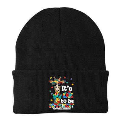 Funny ItS Ok To Be Different Autism Awareness Giraffe Beanie
