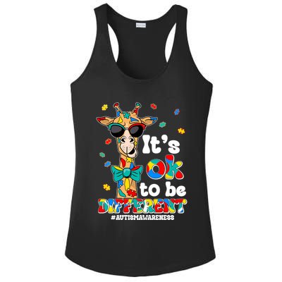 Funny ItS Ok To Be Different Autism Awareness Giraffe Ladies PosiCharge Competitor Racerback Tank
