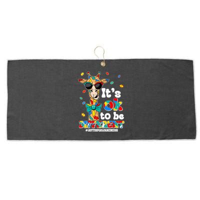 Funny ItS Ok To Be Different Autism Awareness Giraffe Large Microfiber Waffle Golf Towel