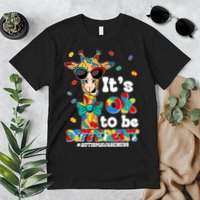 Funny ItS Ok To Be Different Autism Awareness Giraffe Premium T-Shirt