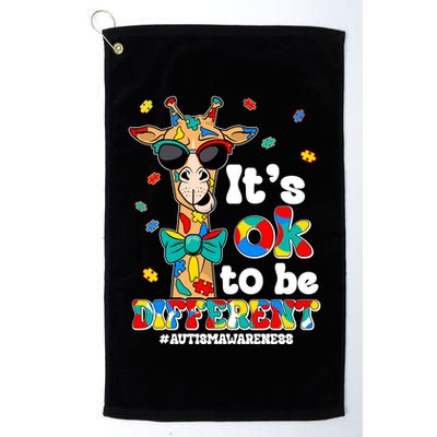 Funny ItS Ok To Be Different Autism Awareness Giraffe Golf Towel