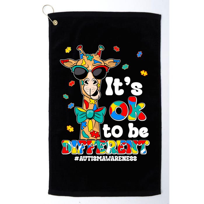 Funny ItS Ok To Be Different Autism Awareness Giraffe Golf Towel