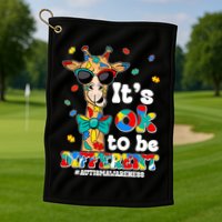 Funny ItS Ok To Be Different Autism Awareness Giraffe Golf Towel