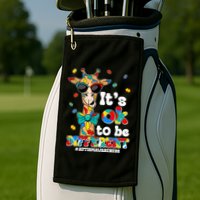 Funny ItS Ok To Be Different Autism Awareness Giraffe Golf Towel