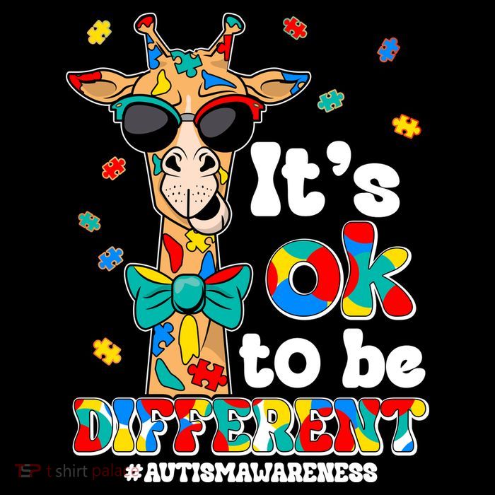 Funny ItS Ok To Be Different Autism Awareness Giraffe Zip Tote Bag