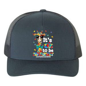 Funny ItS Ok To Be Different Autism Awareness Giraffe Yupoong Adult 5-Panel Trucker Hat