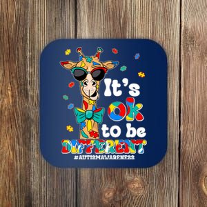 Funny ItS Ok To Be Different Autism Awareness Giraffe Coaster