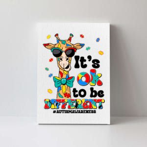 Funny ItS Ok To Be Different Autism Awareness Giraffe Canvas